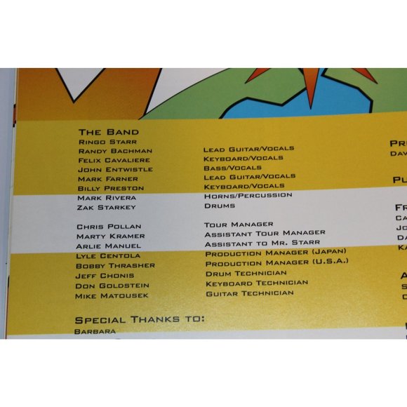 Ringo From The Beatles All Starr Band from 2008 Includes Program and Ticket Stub - Picture 2 of 4